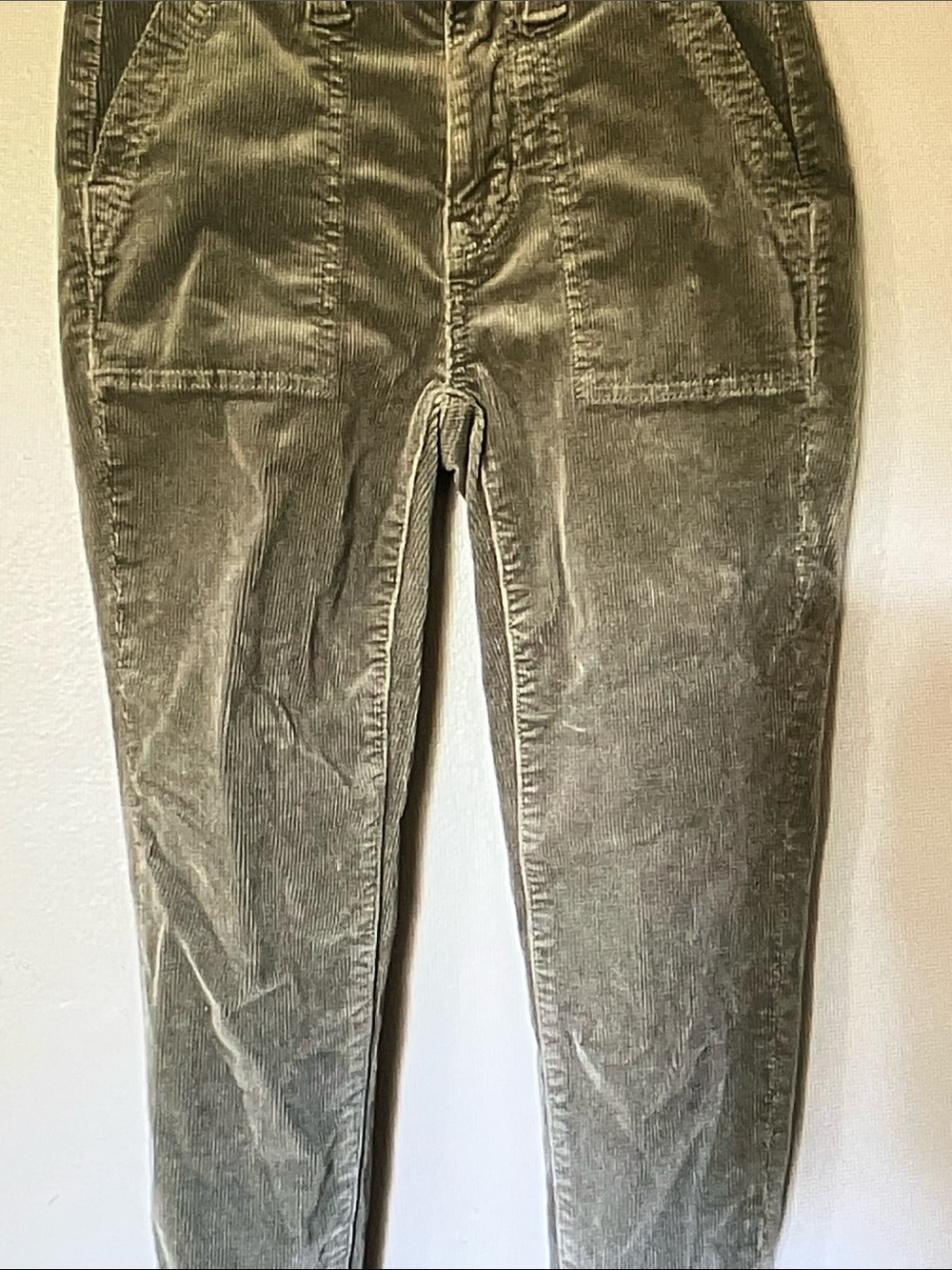 American Eagle Outfitters Olive Corduroy Straight-Leg Pants